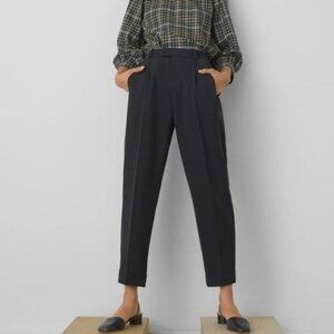Everlane The Put Together Pleat Pant 100% Lyocell Black High Waist Size 8